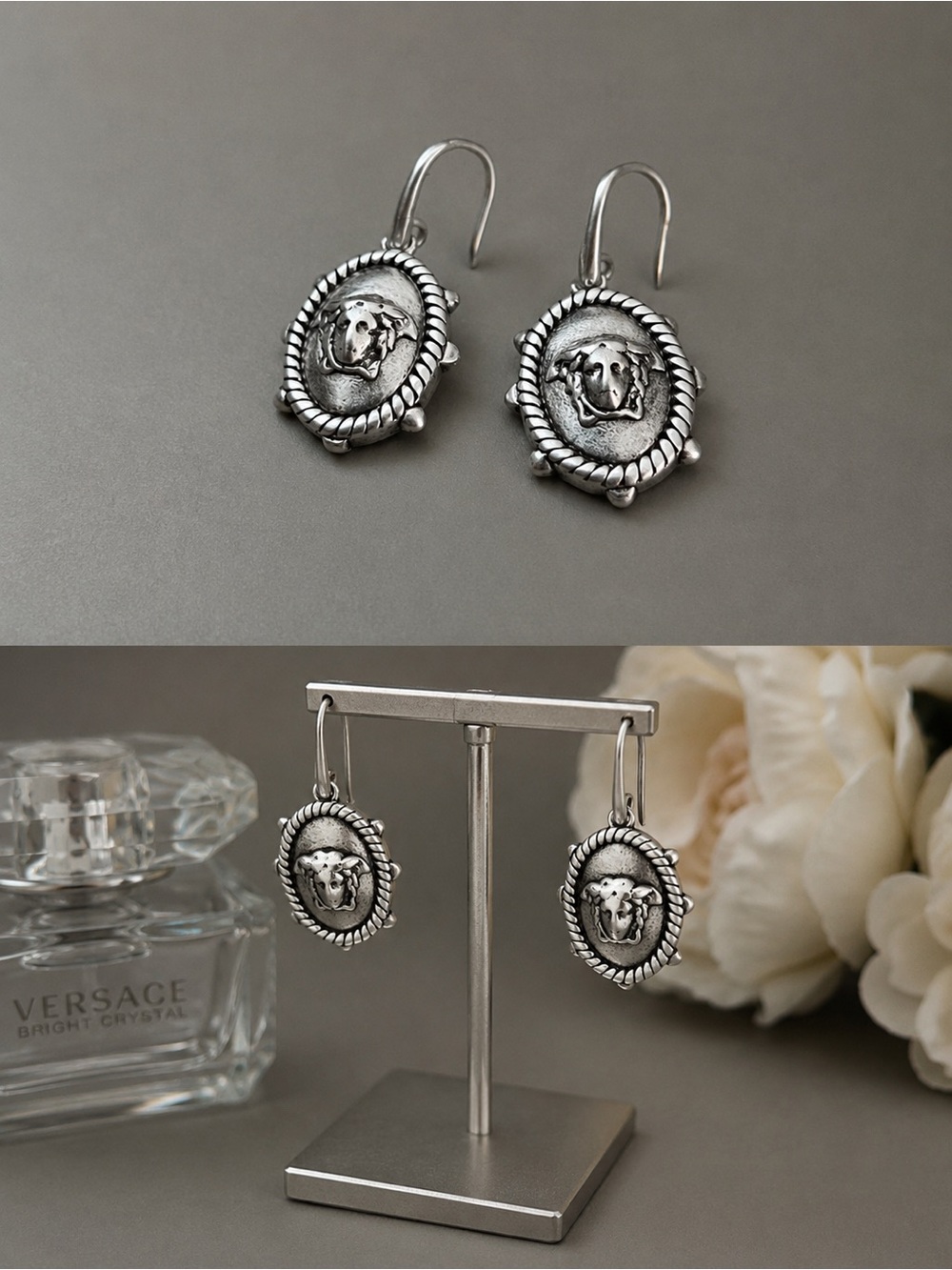 New Silver-Tone Statement Earrings